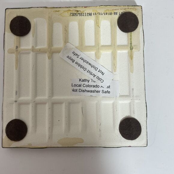 Colorado & The Broadmoor Handpainted By Local Artist Ceramic Coasters Set Of 4 - Picture 8 of 9